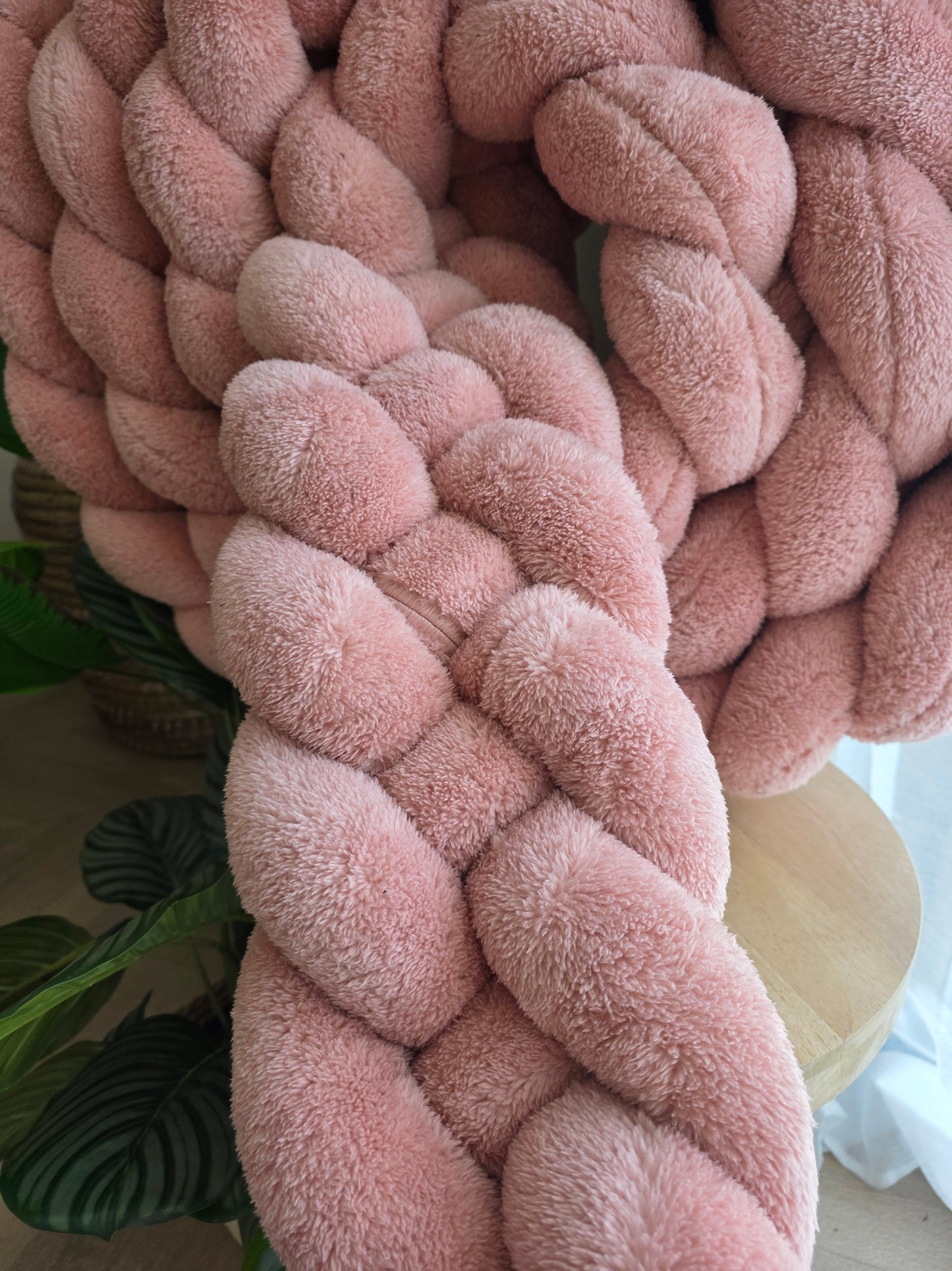 Tresse de lit 4 brins 420cm fourrure rose déstockage