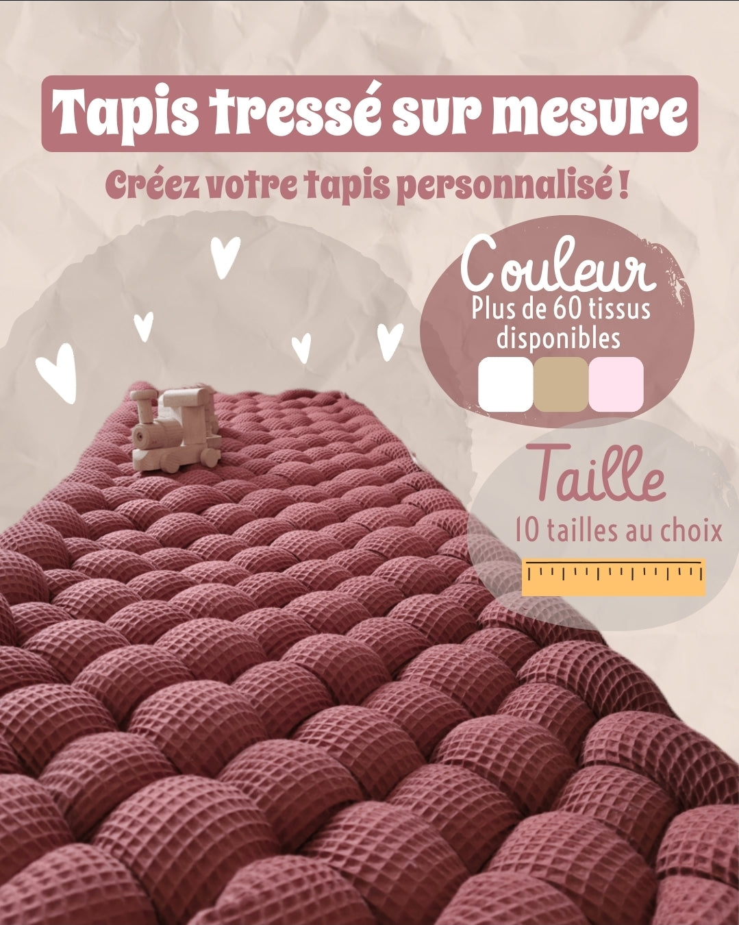 Grand tapis tressé - sur mesure