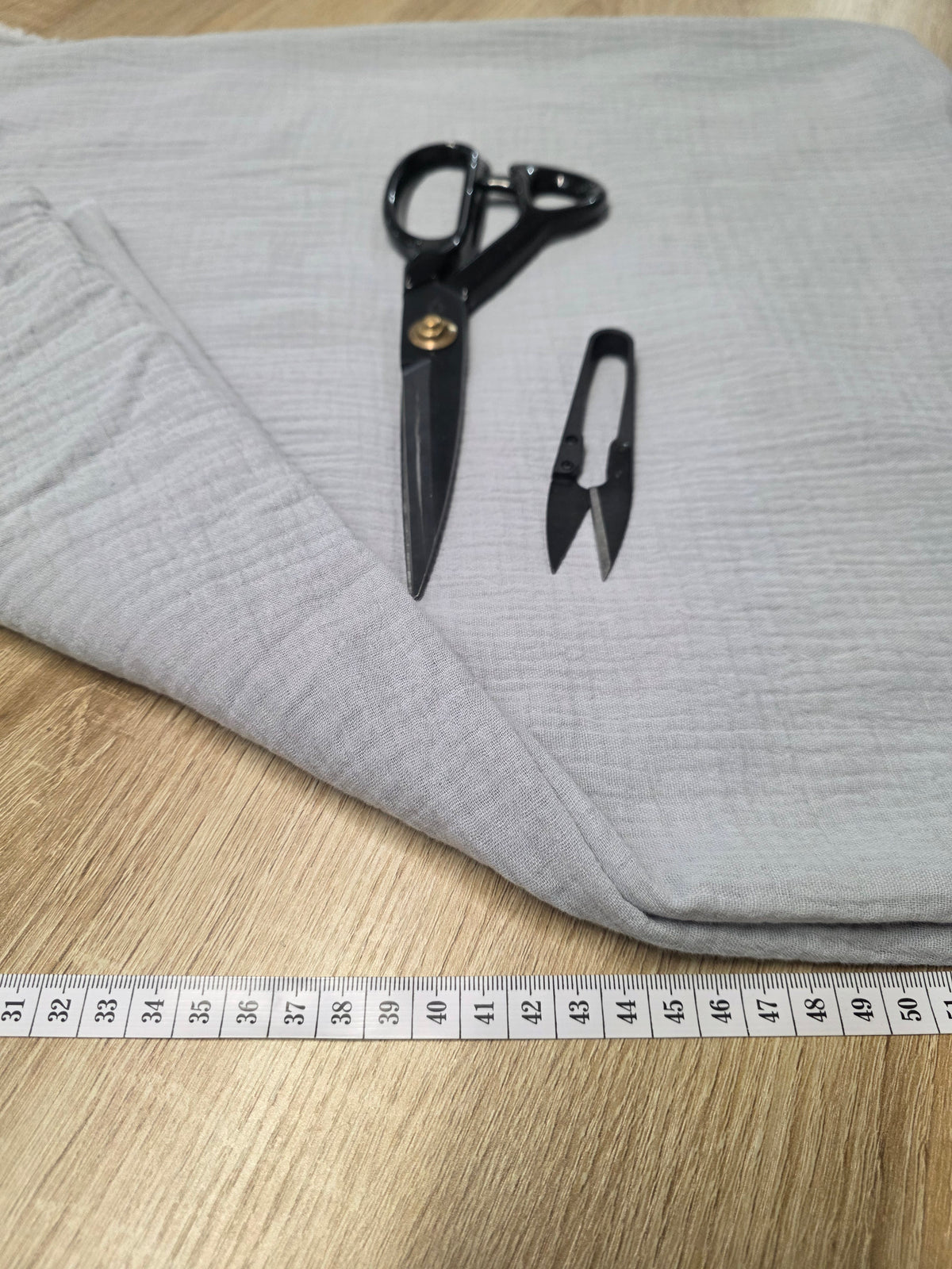 Tissu Double Gaze de coton - Gris