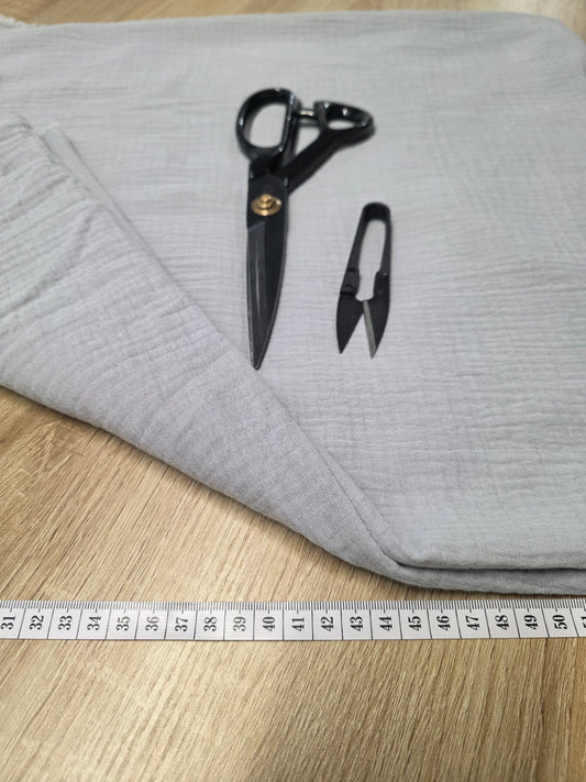 Tissu Double Gaze de coton - Gris