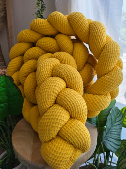 Tresse de lit 3 brins 300cm nid d'abeille moutarde