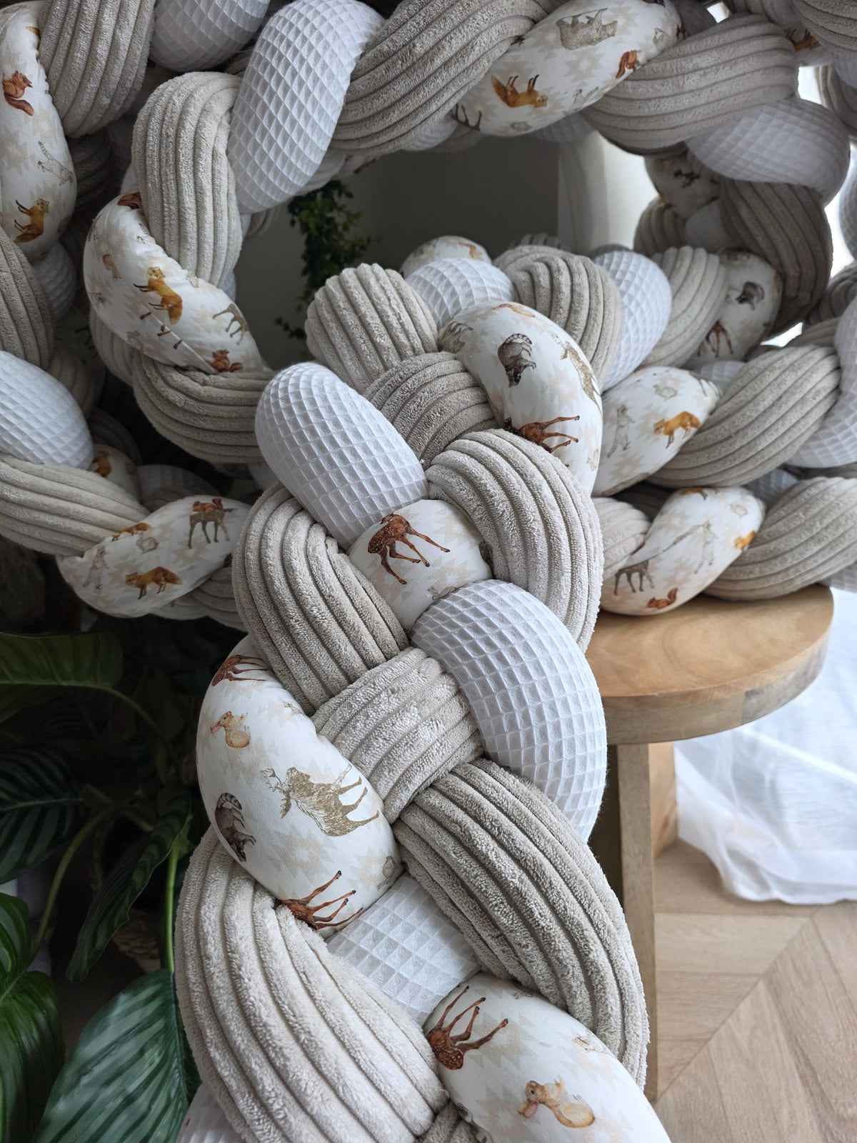 Tresse de lit 4 brins 460cm nid d'abeille lilas déstockage