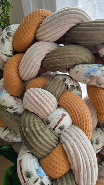 Tresse de lit 4 brins 380cm camel côtelé beige claire olive et jungo