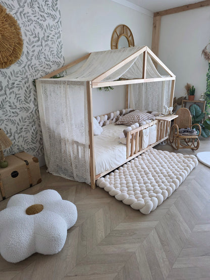 Ciel de lit cabane modèle B dentelle crème
