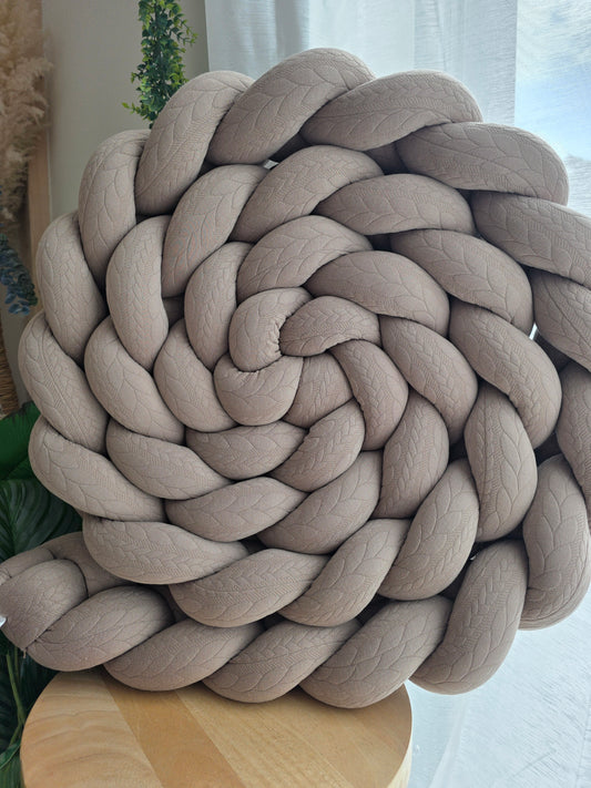 Tresse de lit 3 brins 200cm tricot marron déstockage