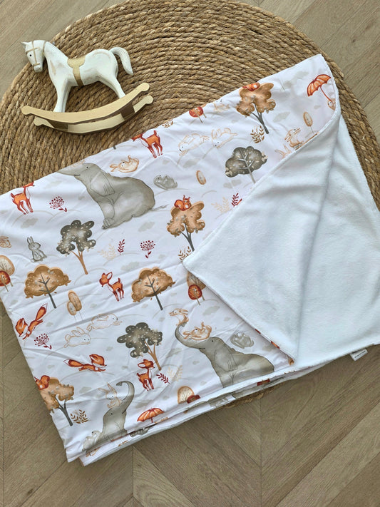 Couverture 100x140cm fine automne et doudou blanc