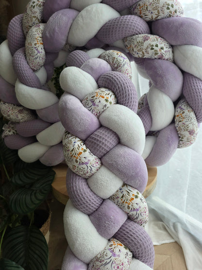 Tresse de lit 4 brins 460cm lavande doudou blanc et lavande et pâturage