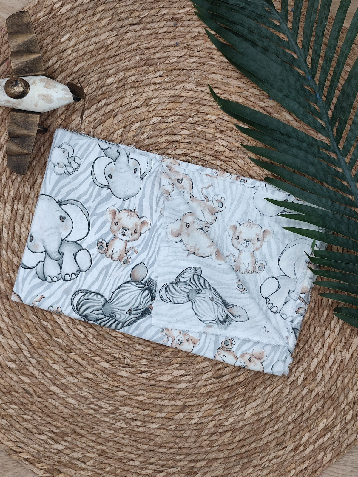 Tissu en coton - Popeline de coton - Motif Animaux à rayures