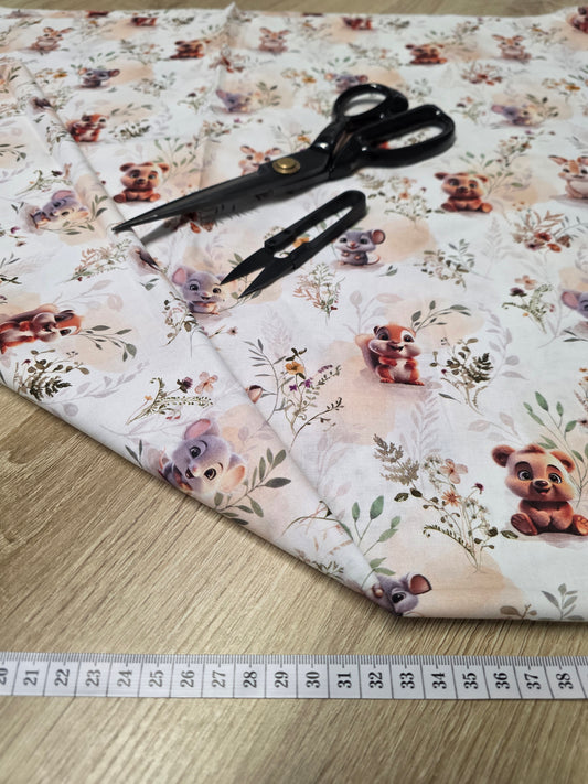 Tissu en coton - Popeline de coton - Motif Souricette