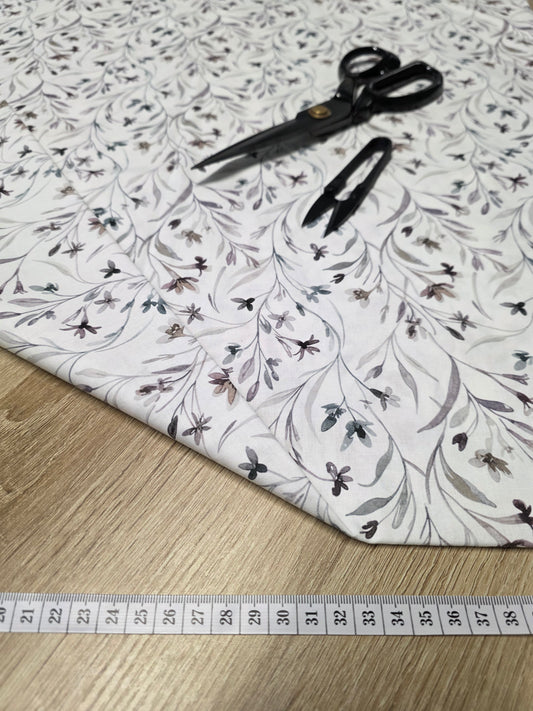 Tissu en coton - Popeline de coton - Motif Branches aquarelles