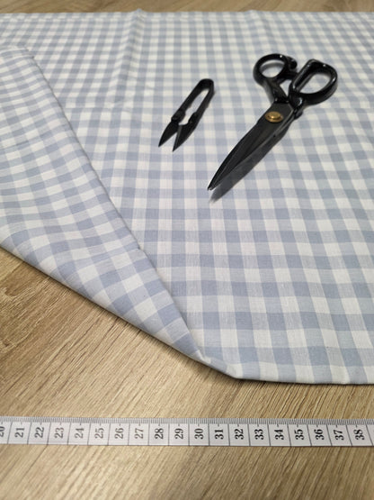 Tissu en coton - Popeline de coton - Motif VIchy bleu