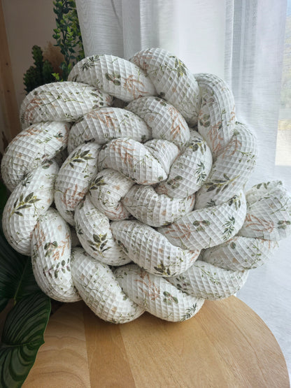 Tresse de lit 3 brins 200cm nid d'abeille fleurs d'hiver