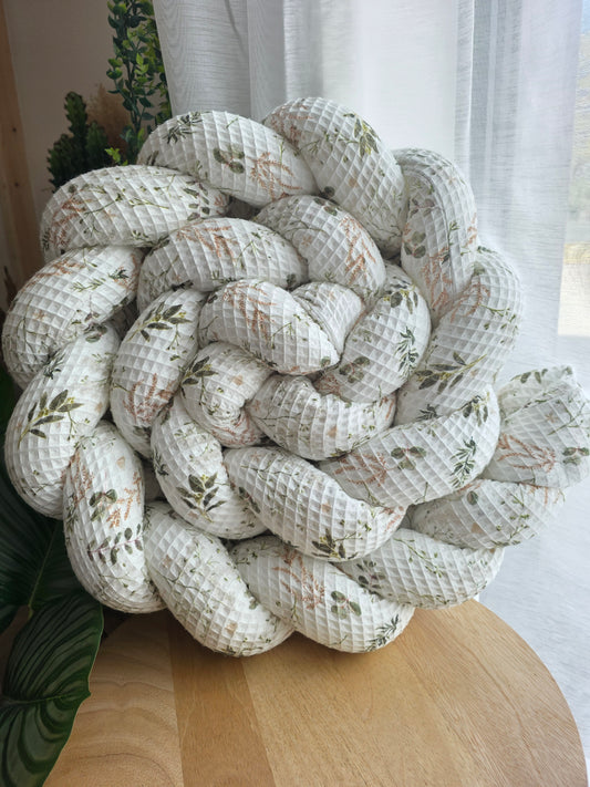 Tresse de lit 3 brins 200cm nid d'abeille fleurs d'hiver déstockage