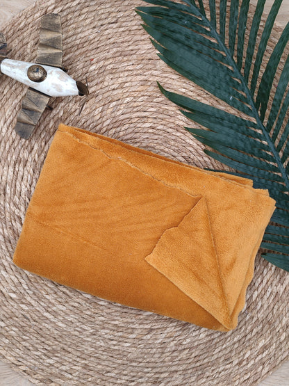 Tissu Doudou - Polaire Moutarde