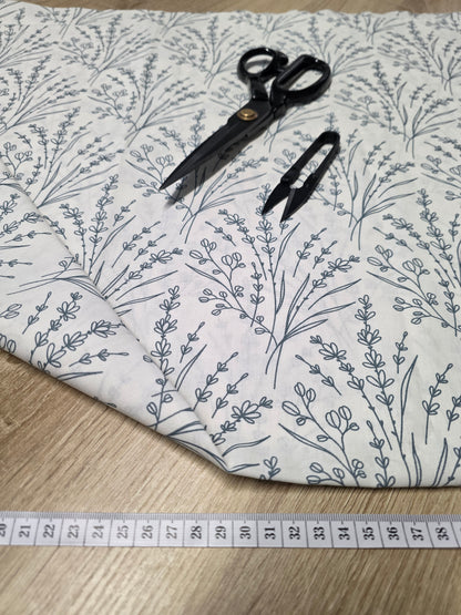 Tissu en coton - Popeline de coton - Motif Branches bleues