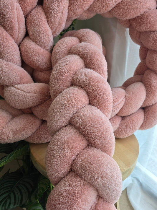 Tresse de lit 3 brins 200cm fourrure rose déstockage