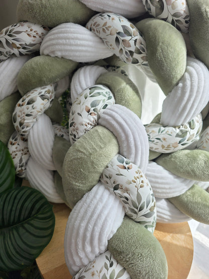 Tresse de lit 3 brins 360cm doudou jade côtelé blanc et luara