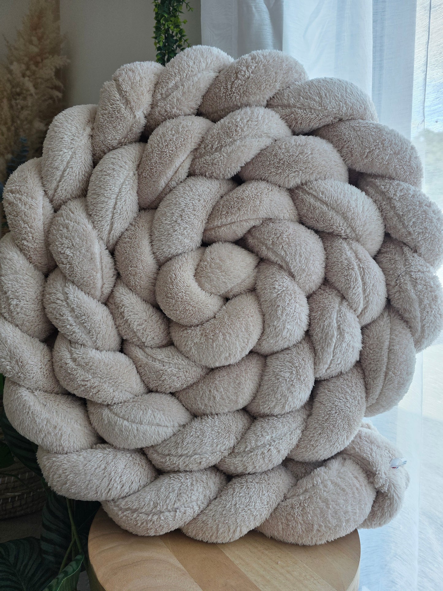 Tresse de lit 4 brins 460cm fourrure beige destockage