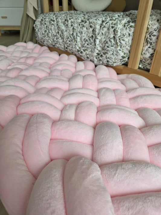 Tapis noeud 150x60cm doudou rose
