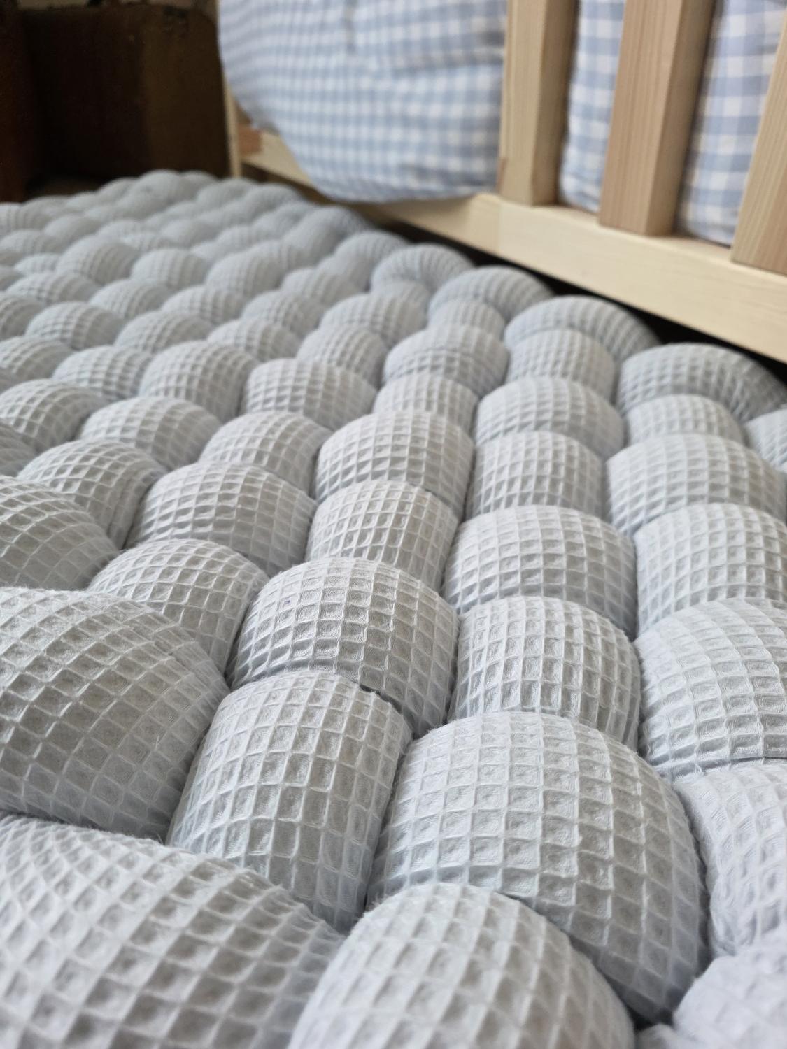 Tapis tressé 100x40cm bleu