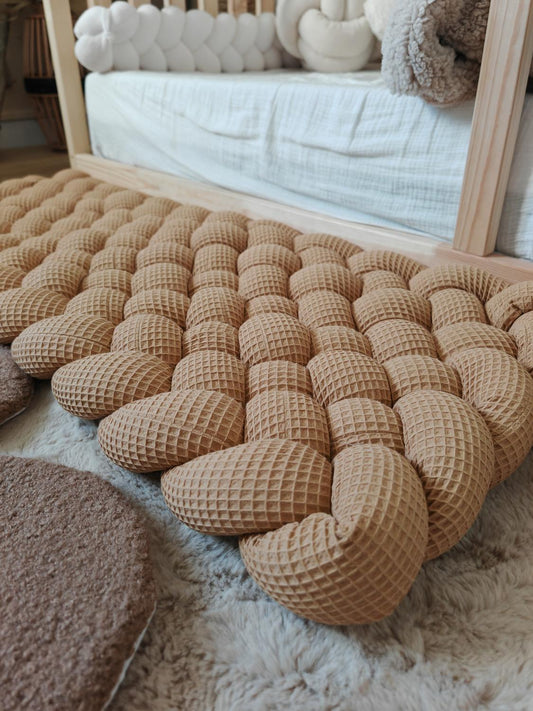 Tapis tressé 100x40cm camel