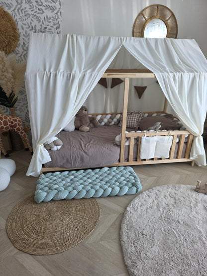 Tapis tressé 100x40cm côtelé menthe