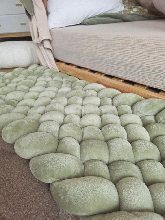 Tapis tressé 100x40cm doudou jade