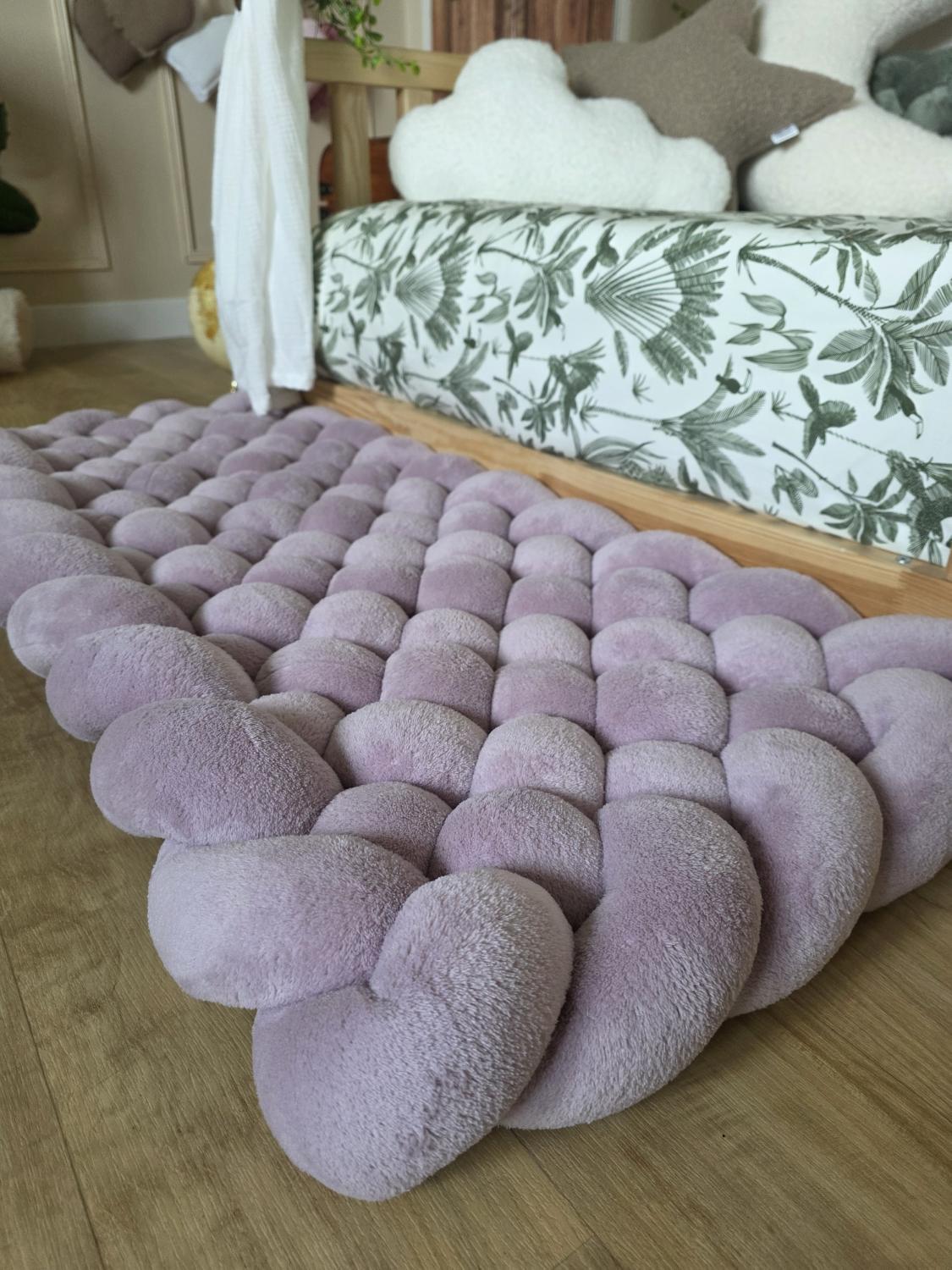 Tapis tressé 100x40cm doudou lavande
