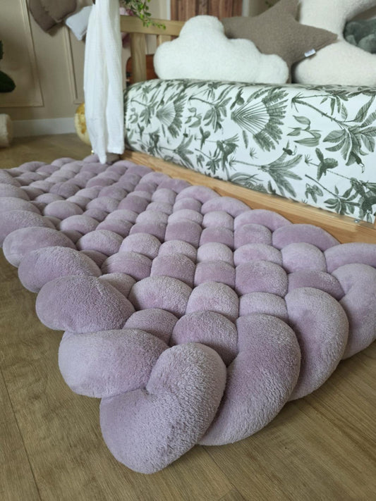 Tapis tressé 100x40cm doudou lavande