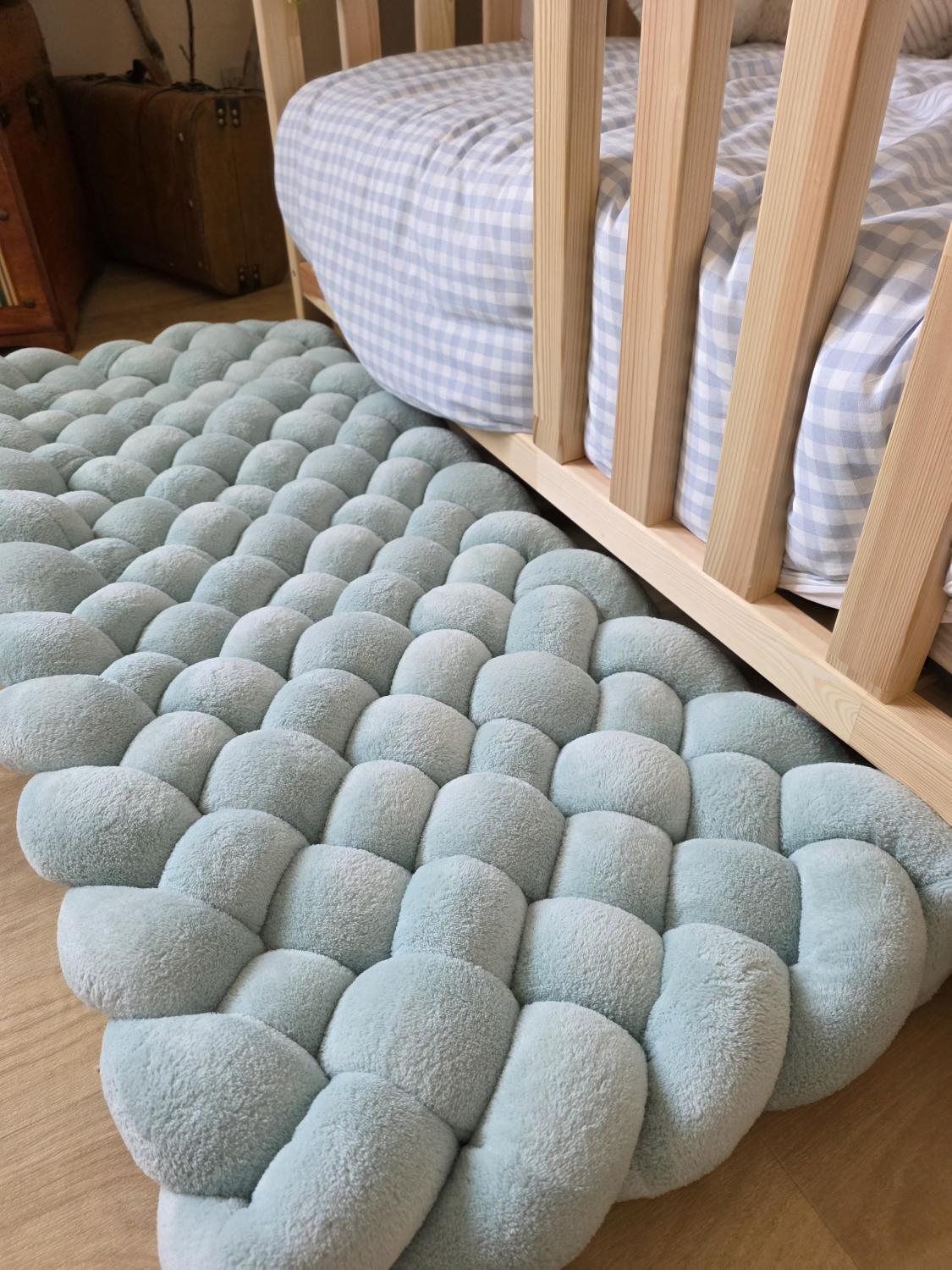 Tapis tressé 100x40cm doudou menthe