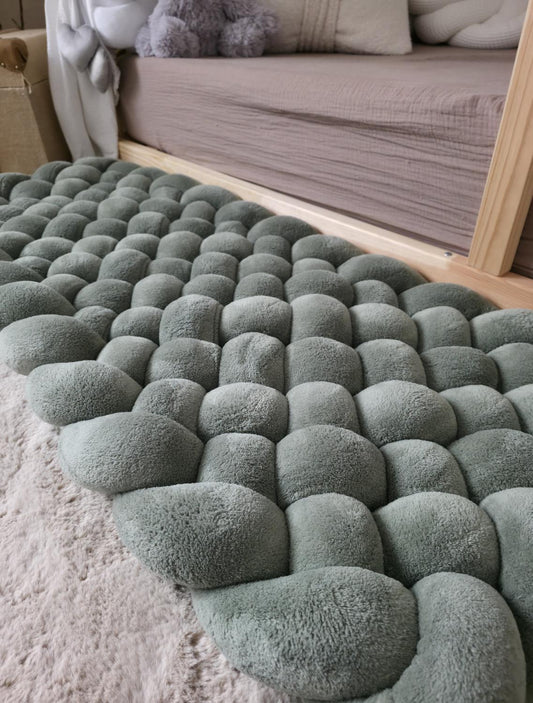 Tapis tressé 100x40cm doudou olive