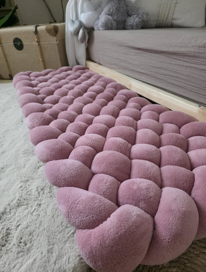 Tapis tressé 100x40cm doudou vieux rose