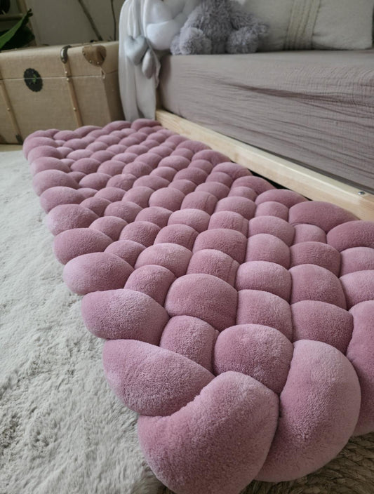 Tapis tressé 100x40cm doudou vieux rose