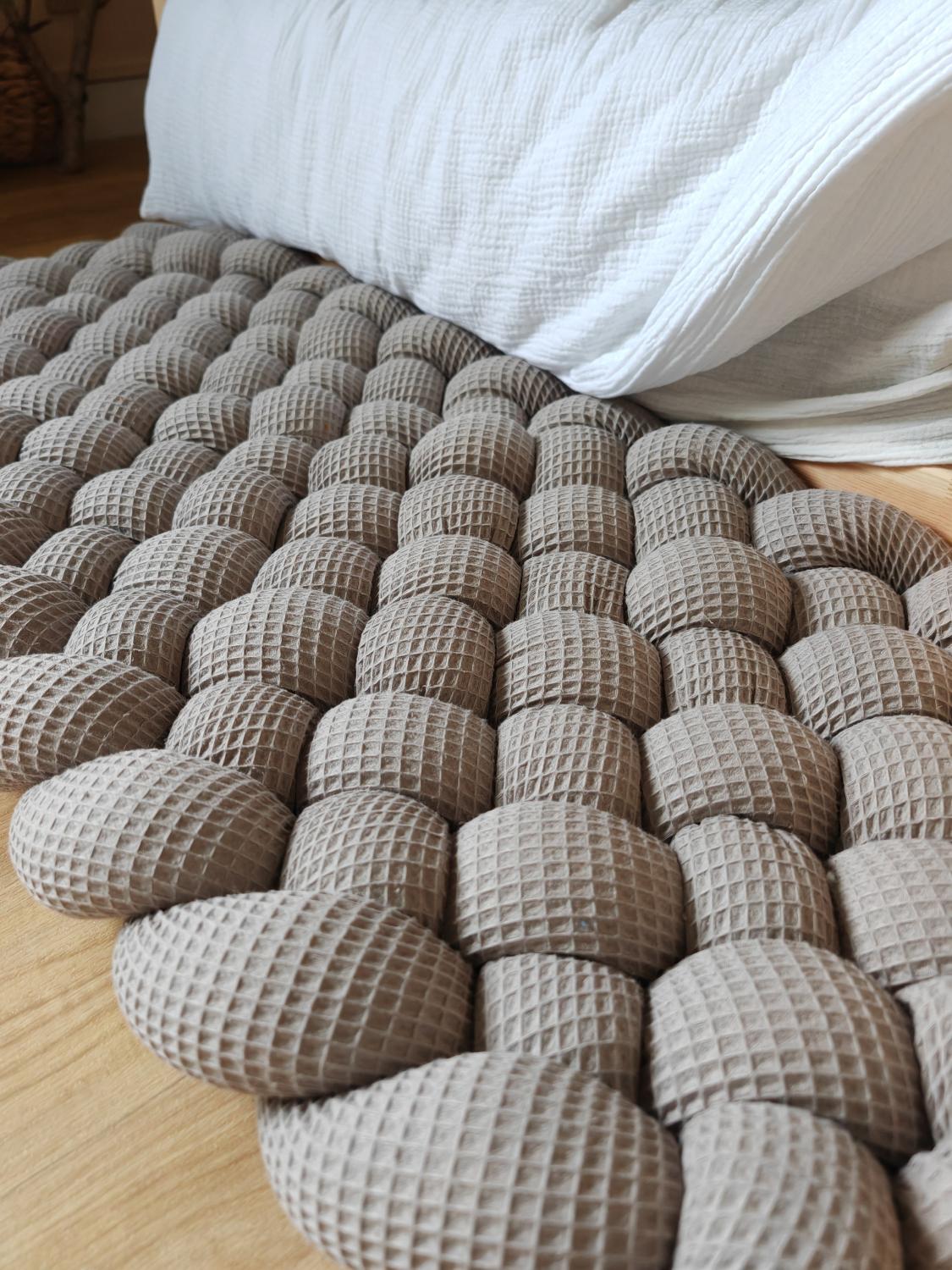 Tapis tressé 100x40cm gris foncé