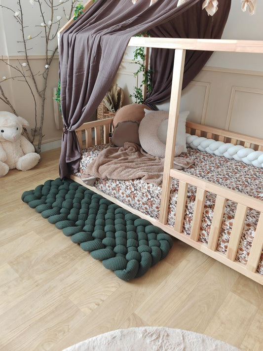 Tapis tressé 100x40cm kaki