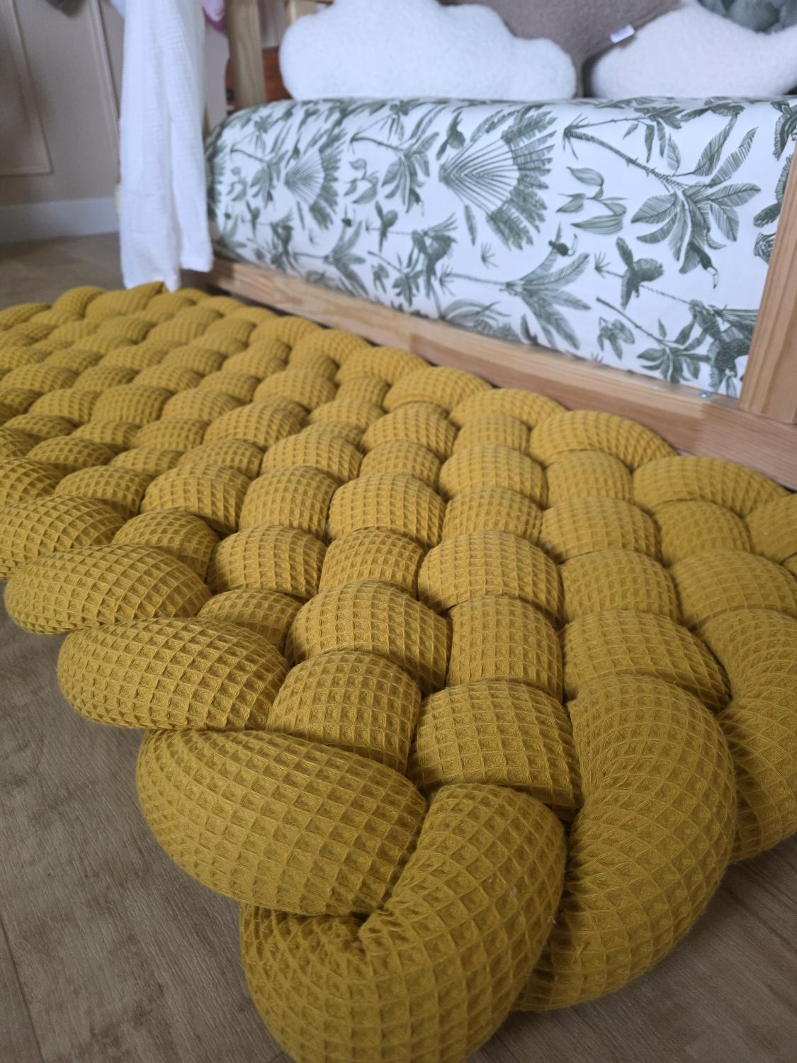 Tapis tressé 100x40cm moutarde