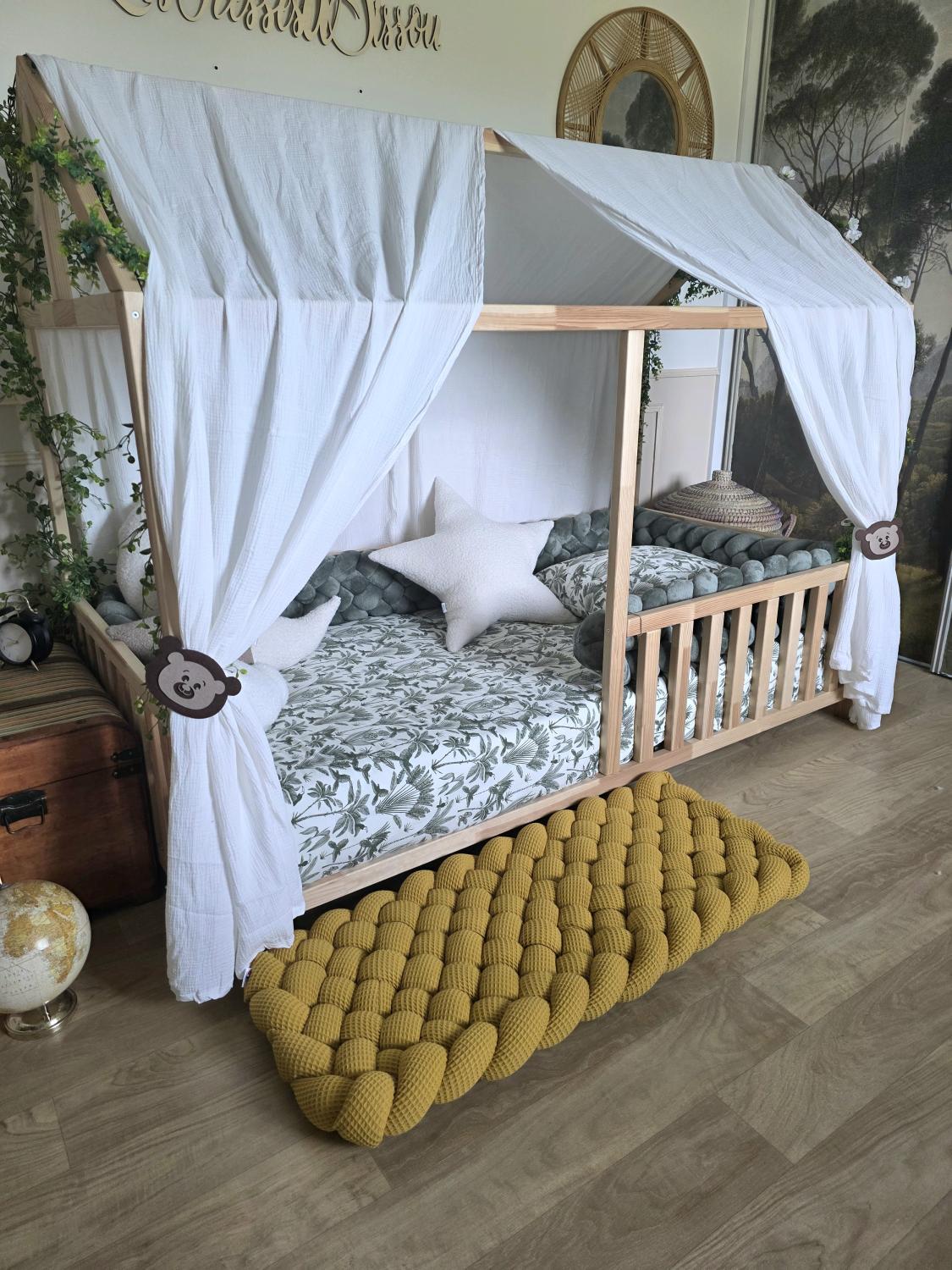 Tapis tressé 100x40cm moutarde