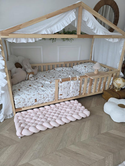 Tapis tressé 100x40cm rose pâle