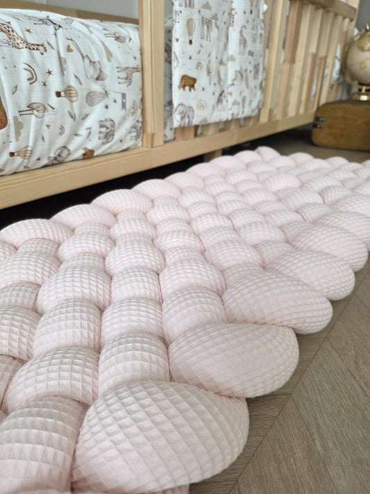 Tapis tressé 100x40cm rose pâle