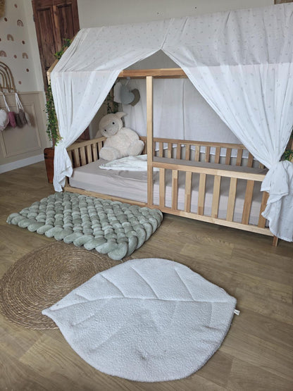Tapis tressé 100x60cm doudou jade