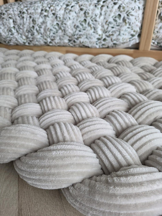 Tapis tressé 120x60 cotelé beige