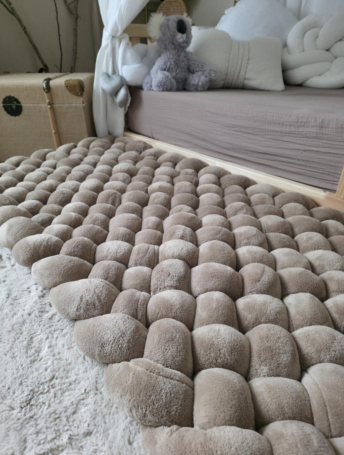 Tapis tressé 120x60cm doudou marron