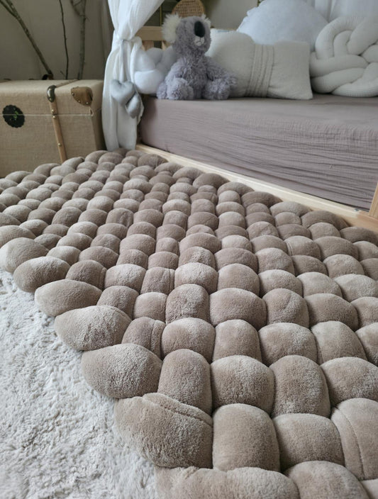 Tapis tressé 120x60cm doudou marron