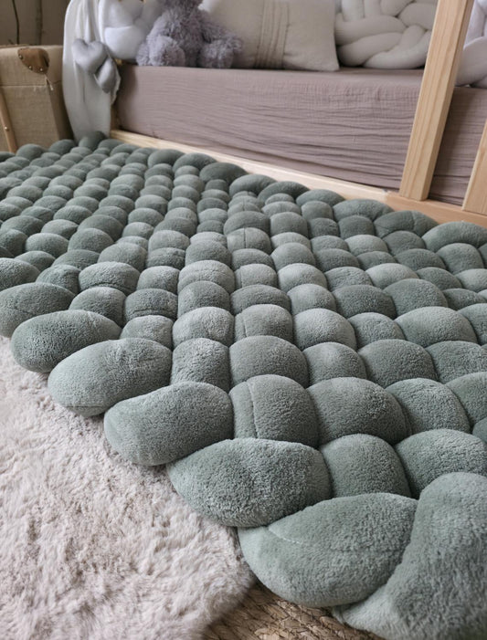 Tapis tressé 120x60cm doudou olive