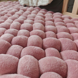 Tapis tressé 120x60cm doudou vieux rose