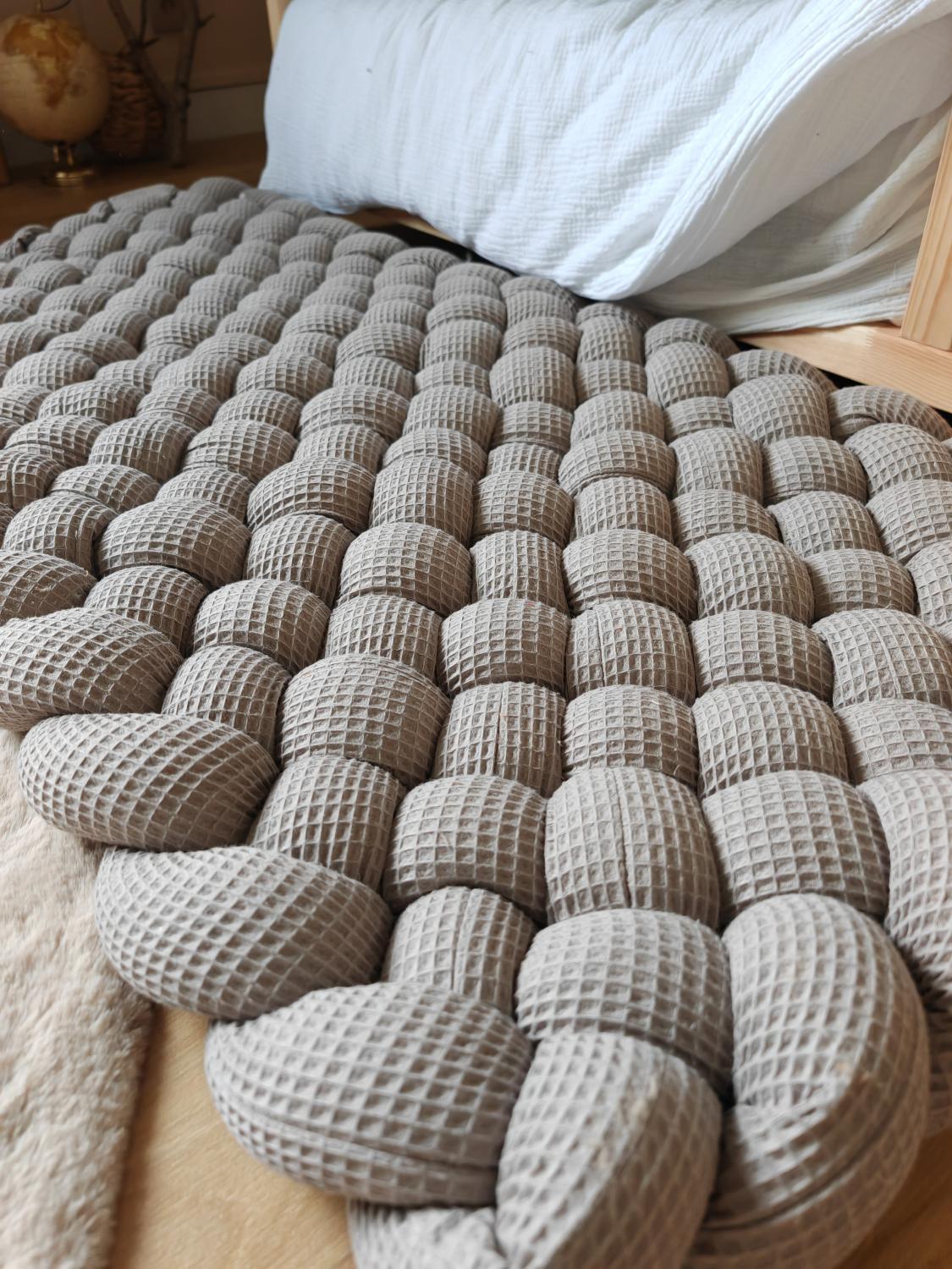 Tapis tressé 120x60cm gris foncé