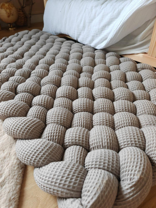 Tapis tressé 120x60cm gris foncé