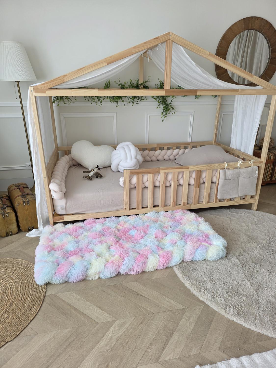 Tapis tressé 120x60cm licorne