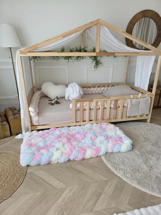 Tapis tressé 120x60cm licorne