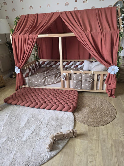 Tapis tressé 120x60cm marsala
